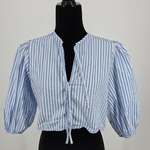 Zara Elegant Blue Striped Blouse